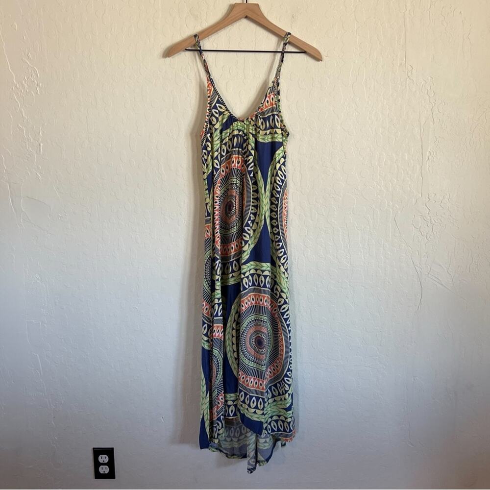 Passion-Q Australia Sleeveless Resortwear Maxi Dress Small Colorful Geometric